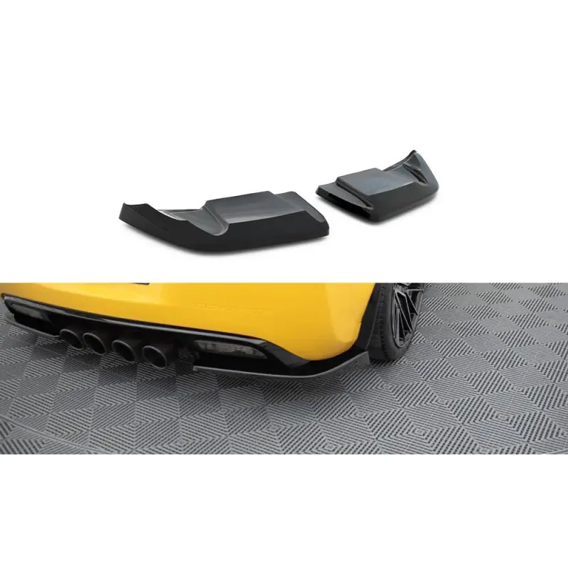LAMES DE PARE-CHOCS ARRIERE LATERALES CHEVROLET CORVETTE C6 - MAXTONDESIGN - FINITION: NOIR BRILLANT Bon Plan