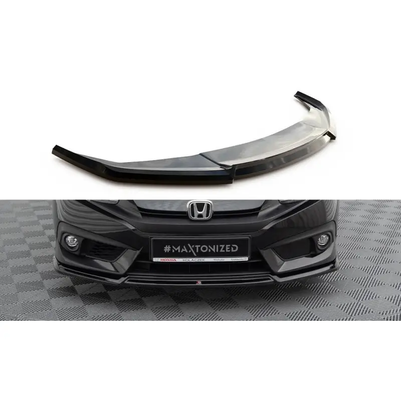 LAME DU PARE-CHOCS AVANT V.2 HONDA CIVIC MK10 - MAXTONDESIGN - FINITION: NOIR BRILLANT Meilleur Prix