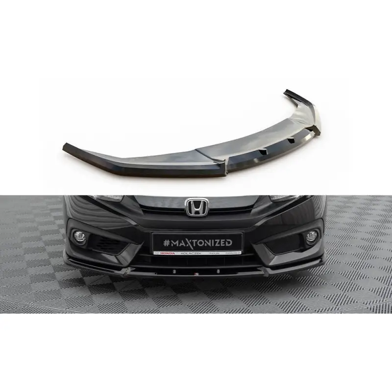 Seulement Aujourd’hui LAME DU PARE-CHOCS AVANT V.1 HONDA CIVIC MK10 - MAXTONDESIGN - FINITION: NOIR BRILLANT