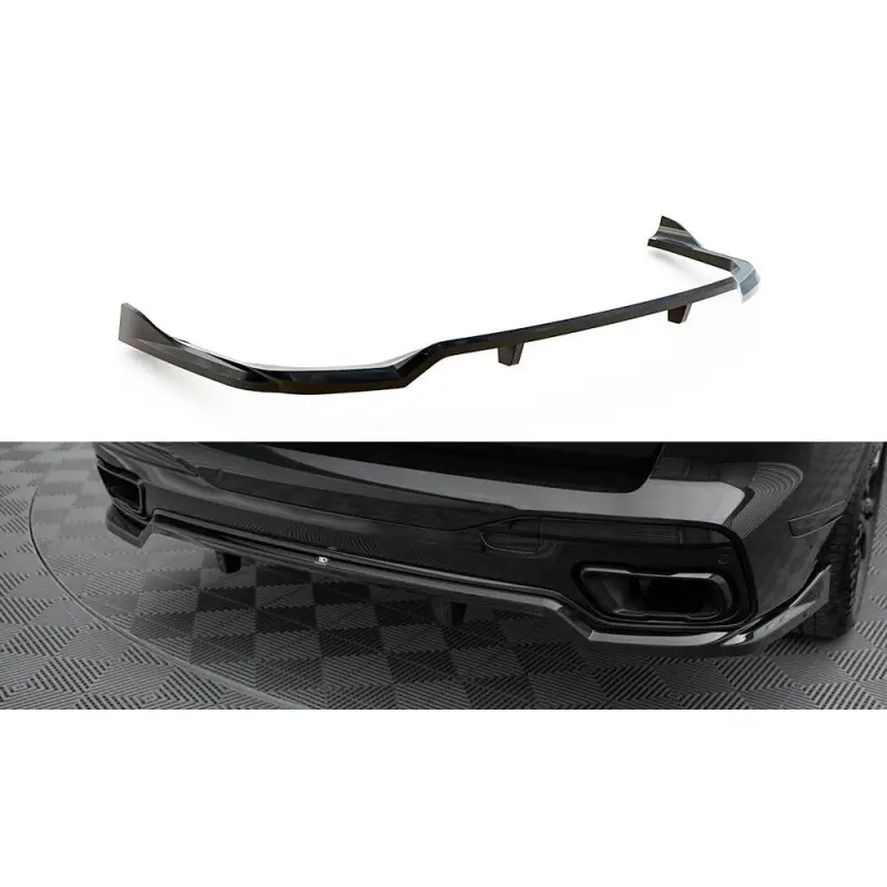 Commander Vite CENTRAL ARRIERE SPLITTER (AVEC UNE BARRE VERTICALE) BMW X7 M-PACK G07 FACELIFT - MAXTONDESIGN - FINITION: NOIR BRILLANT