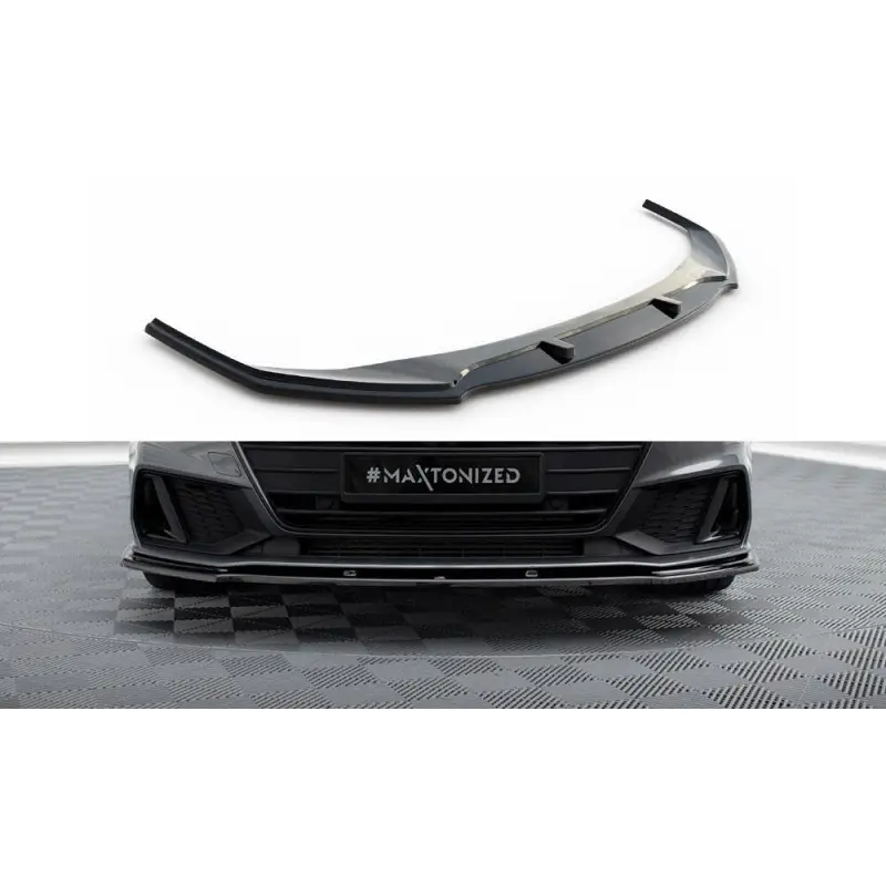 Prix Choc LAME DU PARE-CHOCS AVANT V.2 AUDI A7 C8 S-LINE - MAXTON DESIGN - FINITION NOIR BRILLANT