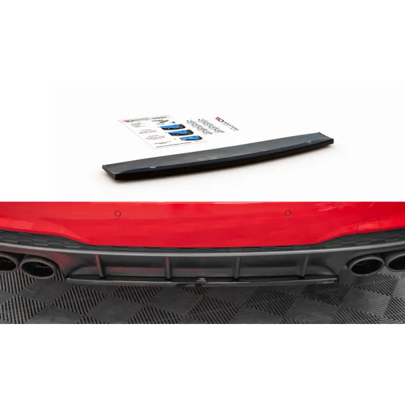 CENTRAL ARRIERE SPLITTER AUDI A7 C8 S-LINE - MAXTON DESIGN - FINITION NOIR BRILLANT Expédition Rapide