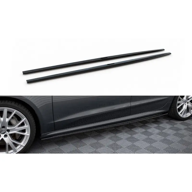 Livraison Express RAJOUTS DES BAS DE CAISSE AUDI A7 C8 S-LINE - MAXTON DESIGN - FINITION NOIR BRILLANT