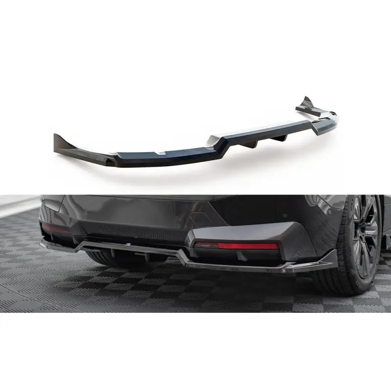 CENTRAL ARRIERE SPLITTER (AVEC UNE BARRE VERTICALE) BMW IX M-PACK I20 - MAXTONDESIGN - FINITION: NOIR BRILLANT Nouvel Arrivage
