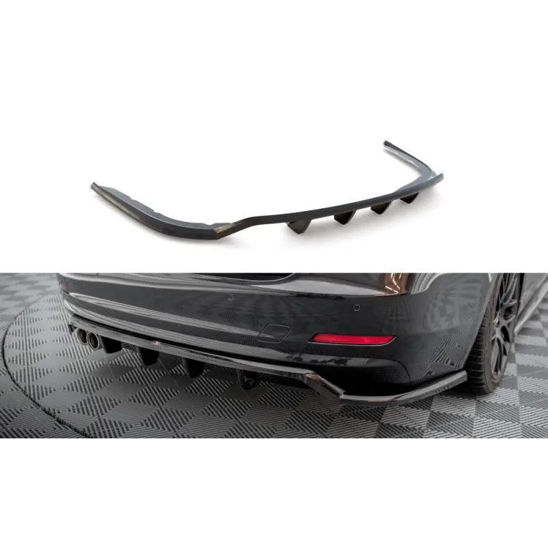 CENTRAL ARRIERE SPLITTER (AVEC UNE BARRE VERTICALE) BMW 4 GRAN COUPE F36 - MAXTONDESIGN - FINITION: NOIR BRILLANT Soldes