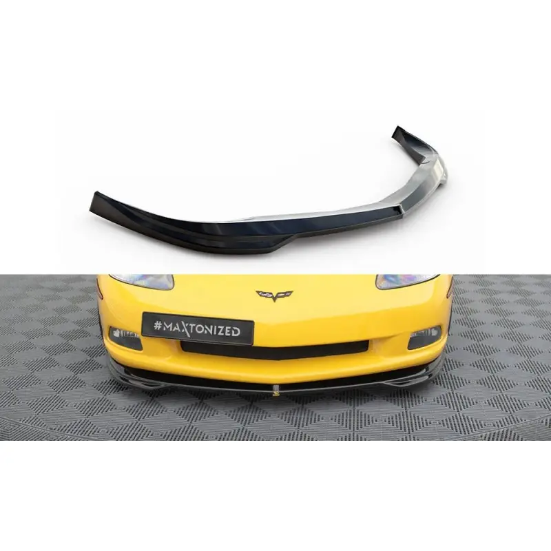 LAME DU PARE-CHOCS AVANT CHEVROLET CORVETTE C6 - MAXTONDESIGN - FINITION: NOIR BRILLANT Prix Bas
