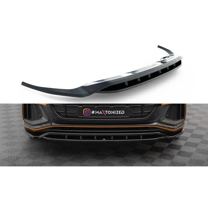 LAME DU PARE-CHOCS AVANT - SPLITTER AUDI Q8 S-LINE - MAXTON DESIGN - FINITION NOIR BRILLANT Petit Prix