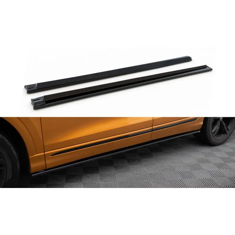 Promotion Saisonnière SET DES DIFFEUSEUR DES BAS DE CAISSE AUDI Q8 S-LINE - MAXTON DESIGN - FINITION NOIR BRILLANT