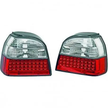 SET 2 FEUX ARRIERES DESIGN LOOK M3 ROUGE - BLANC À LED VW GOLF 3 - III (91-97) Solde