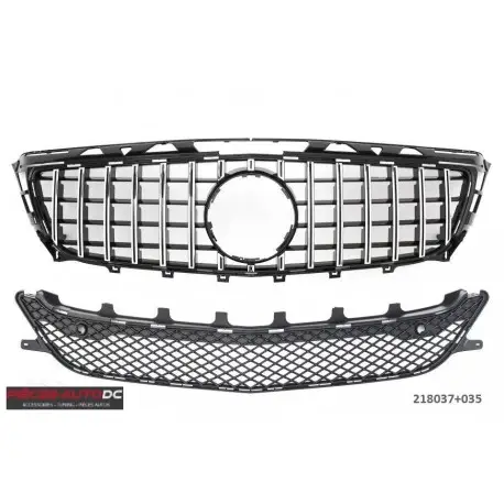 CALANDRE LOOK GT-R PANAMERICANAMERCEDES W218 CLS 2011-2014 NOIR - CHROME Haute Qualité