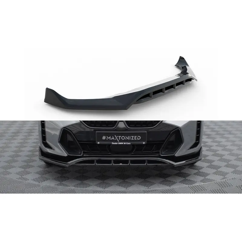 LAME DU PARE-CHOCS AVANT V.2 BMW X6 M-PACK G06 FACELIFT - MAXTONDESIGN - FINITION: NOIR BRILLANT Prix Cassé