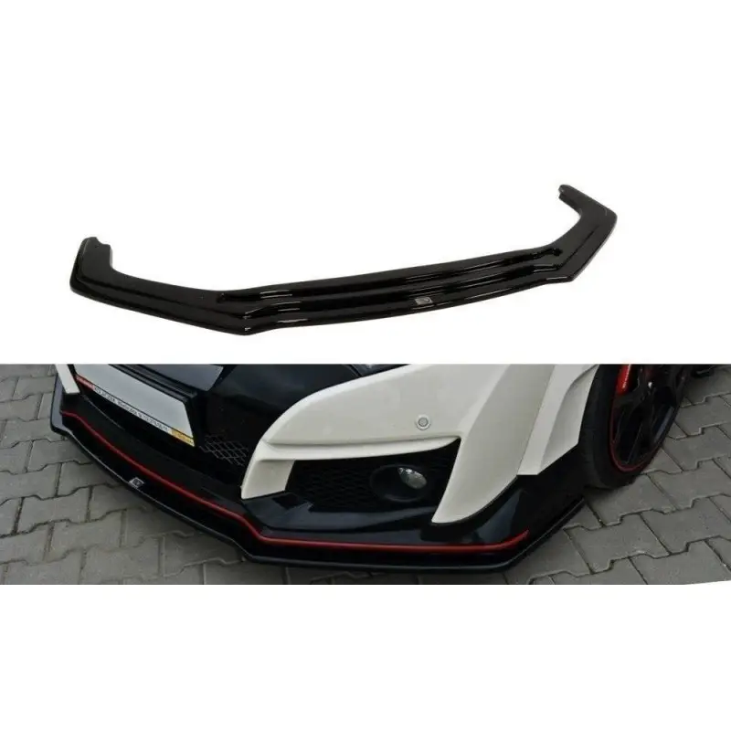 LAME DU PARE-CHOCS AVANT V.1 HONDA CIVIC IX TYPE R - MAXTON DESIGN - FINITION NOIR BRILLANT Achat Immédiat