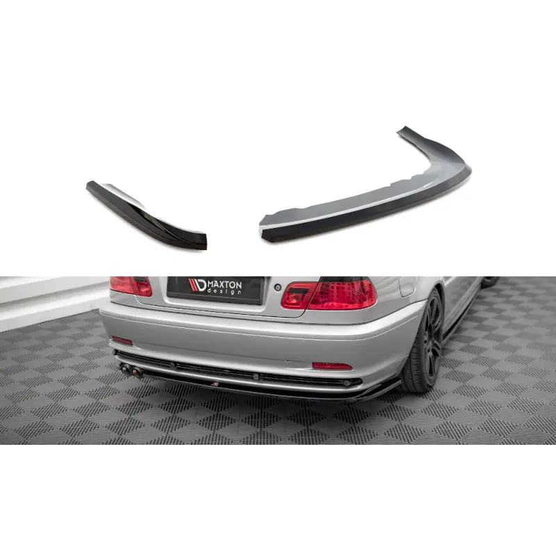 LAMES DE PARE-CHOCS ARRIERE LATERALES BMW 3 COUPE E46 - MAXTONDESIGN - FINITION: NOIR BRILLANT Offre Limitée