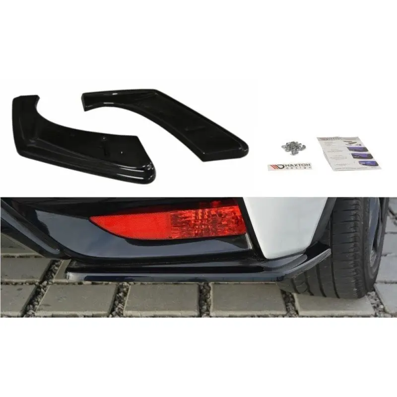Bon Marché LAME DU PARE CHOCS ARRIERE HONDA CIVIC MK9 FACELIFT - MAXTON DESIGN - FINITION NOIR BRILLANT
