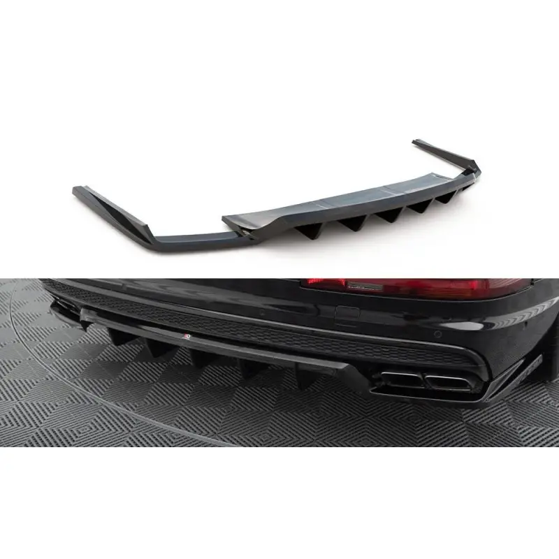 Nouvel Arrivage CENTRAL ARRIERE SPLITTER (AVEC UNE BARRE VERTICALE) AUDI SQ7 MK2 - MAXTONDESIGN - FINITION: NOIR BRILLANT