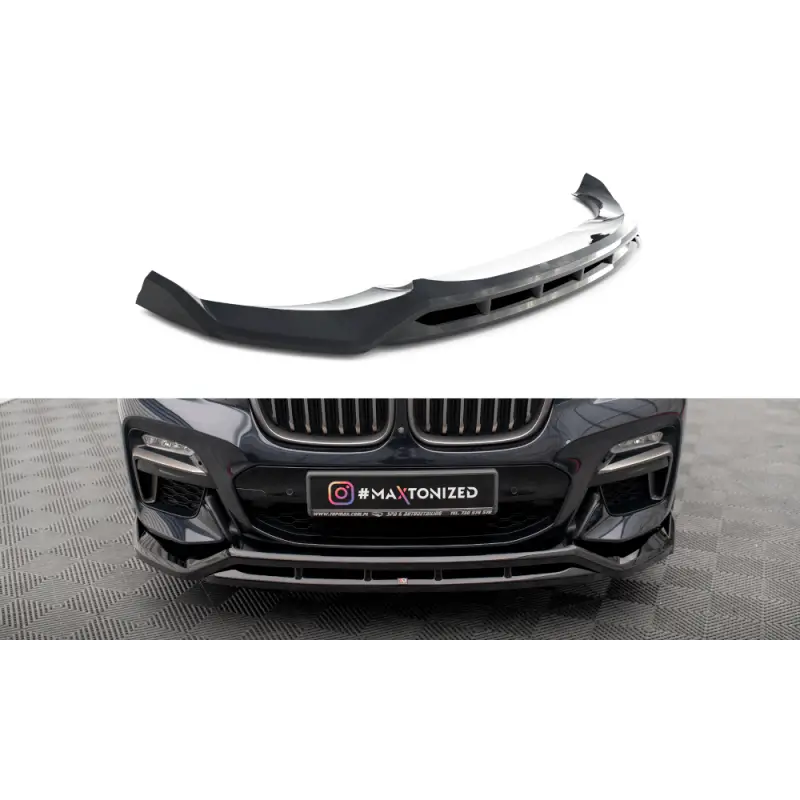 LAME DU PARE-CHOCS AVANT V.2 BMW X4 M-PACK G02 - MAXTONDESIGN - FINITION: NOIR BRILLANT Prix Promo