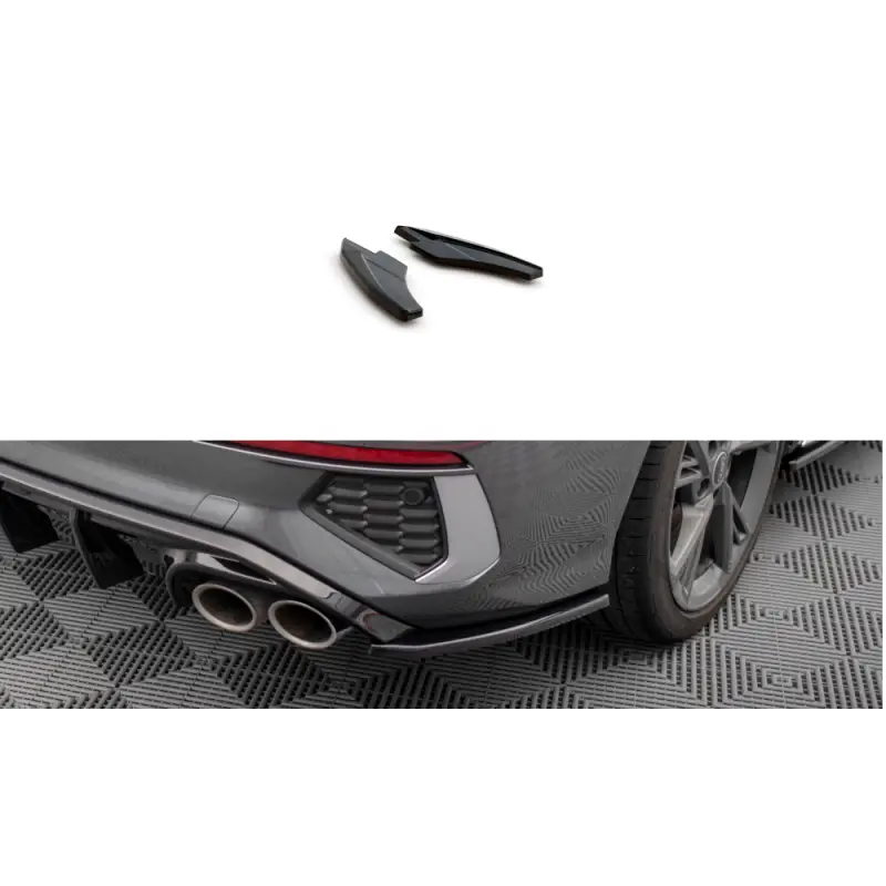 LAMES DE PARE-CHOCS ARRIERE LATERALES V.2 AUDI S3 SEDAN 8Y - MAXTONDESIGN - FINITION: NOIR BRILLANT Promotion Saisonnière