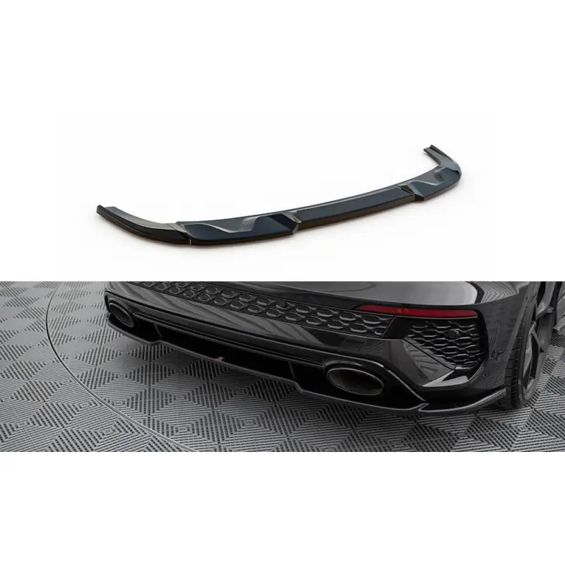 CENTRAL ARRIERE SPLITTER AUDI RS3 SPORTBACK 8Y - MAXTONDESIGN - FINITION: NOIR BRILLANT Jusqu’à Épuisement Des Stocks