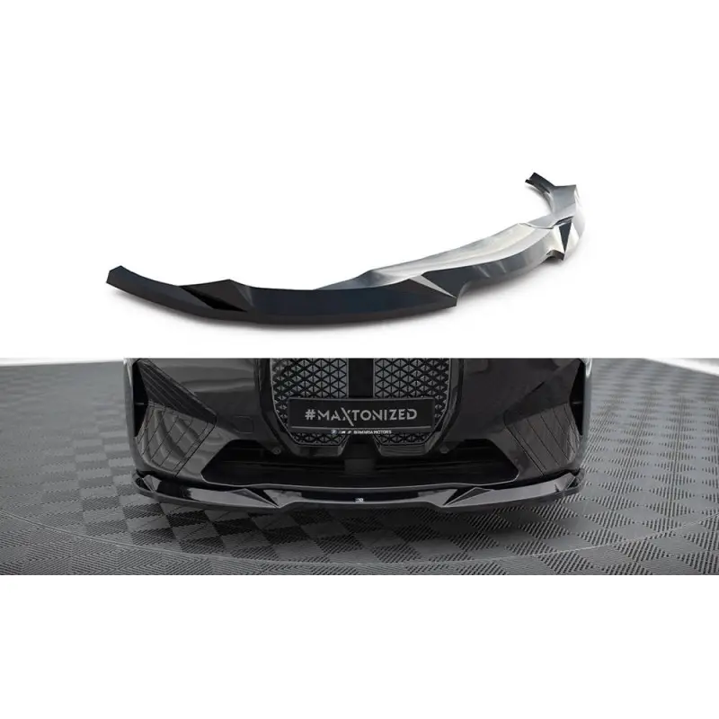 LAME DU PARE-CHOCS AVANT V.2 BMW IX M-PACK I20 - MAXTONDESIGN - FINITION: NOIR BRILLANT Vente Flash
