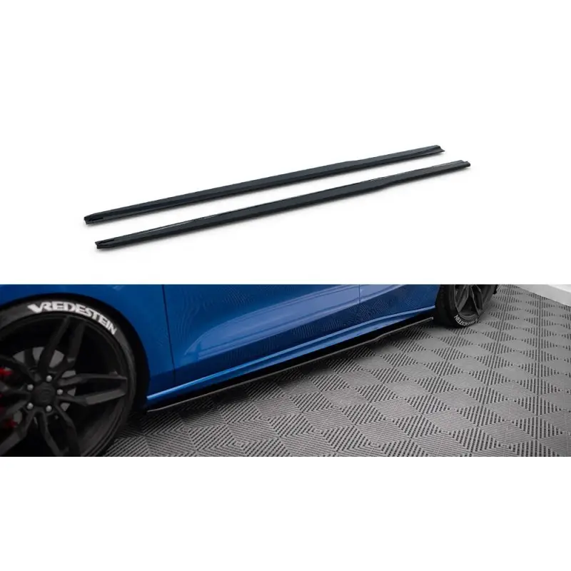 SET DES DIFFUSEUR DES BAS DE CAISSE V.3 FORD FOCUS MK4 ST-LINE - MAXTON DESIGN - FINITION NOIR BRILLANT Vente Flash