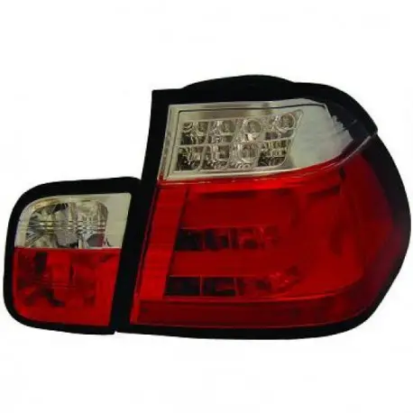 Marque SET FEUX ARRIERES DESIGN LED - BAR ROUGE-BLANC BMW E46 BERLINE (98-01) - PHASE 1