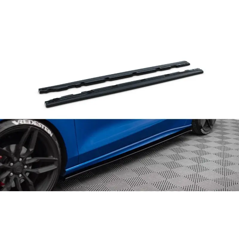 SET DES DIFFUSEUR DES BAS DE CAISSE FORD FOCUS MK4 ST-LINE - MAXTON DESIGN - FINITION NOIR BRILLANT Meilleure Vente
