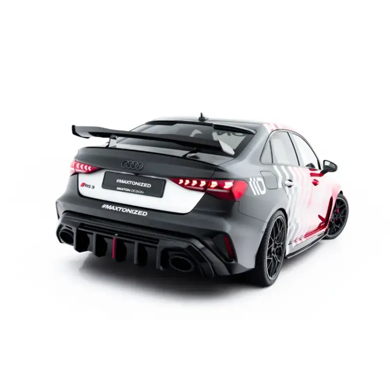 Usine Directe DIFFUSEUR ARRIÈRE COMPLET AUDI RS3 8Y SPORTBACK 8Y FACELIFT (VERSION AVEC RÉFLECTEUR D'ORIGINE) - MAXTONDESIGN - FINITION NOIR BRILLANT