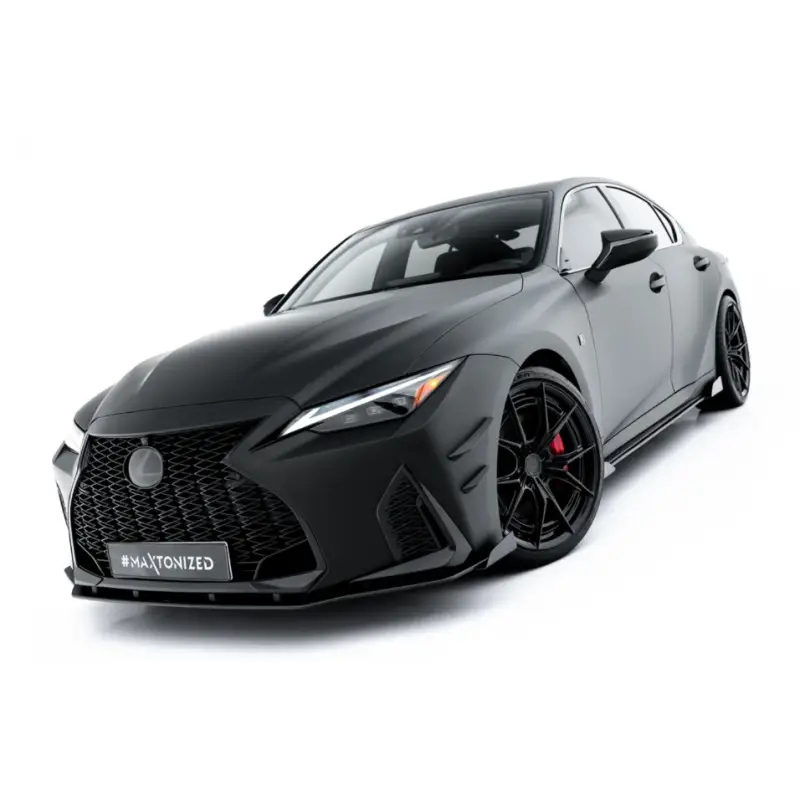 STREET PRO LAME DU PARE-CHOCS AVANT + FLAPS LEXUS IS 500 MK3 FACELIFT 2 (XE30) - MAXTONDESIGN - NOIR MAT + FLAPS Top Vente