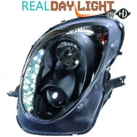 Usine Directe SET DE PHARES AVANT DESIGN NOIR A LED POUR ALFA ROMEO MITO (08-17)