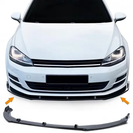Meilleur Choix LAME DU PARE-CHOCS AVANT NOIR BRILLANT VW GOLF 7 (12-17) AVEC PARE-CHOCS STANDARD LOOK MAXTON