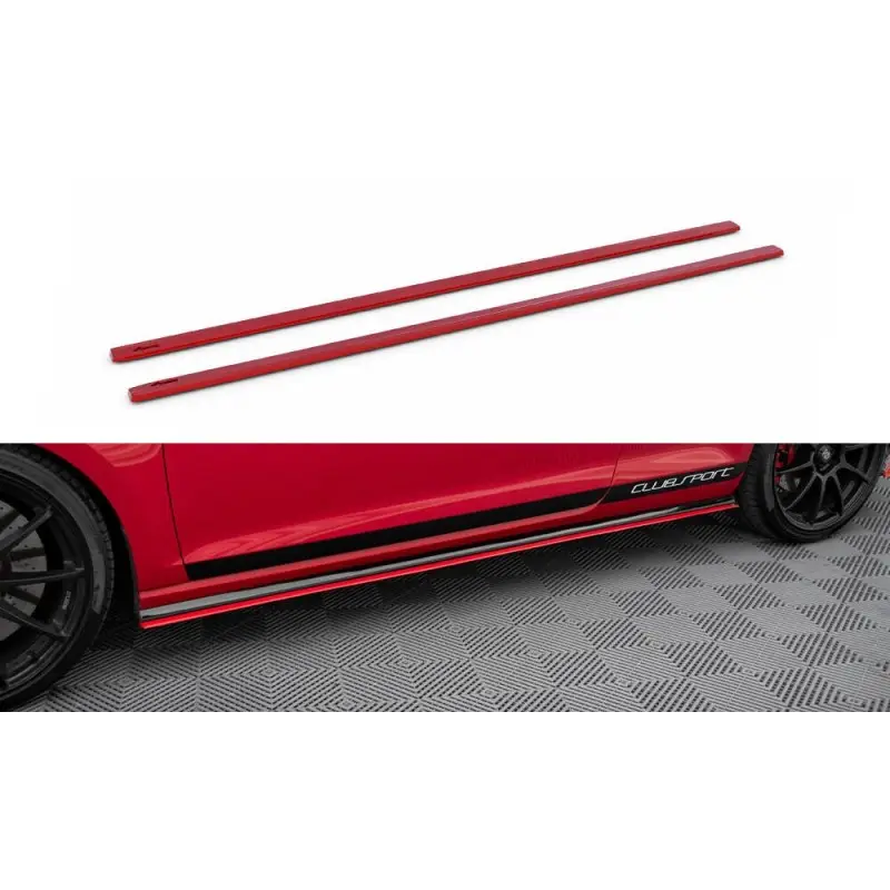 SET DES DIFFUSEUR DES BAS DE CAISSE VW GOLF MK7 GTI CLUBSPORT - ROUGE - MAXTON DESIGN Usine Directe