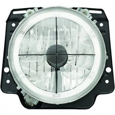 SET DE DEUX PHARES AVANT ANGEL EYES VW GOLF 2 (83-91) - H4 - AVEC CROIX NOIR Vente Flash