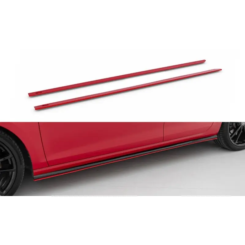 SET DES DIFFUSEUR DES BAS DE CAISSE V.2 VW GOLF 7 R FACELIFT - ROUGE - MAXTON DESIGN Acheter Direct