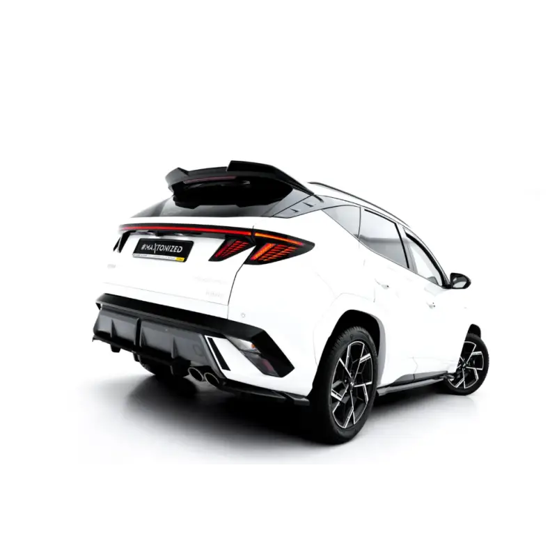 Marque ARRIERE SPLITTER (AVEC UNE BARRE VERTICALE) HYUNDAI TUCSON N-LINE MK4 FACELIFT - MAXTONDESIGN - FINITION NOIR BRILLANT