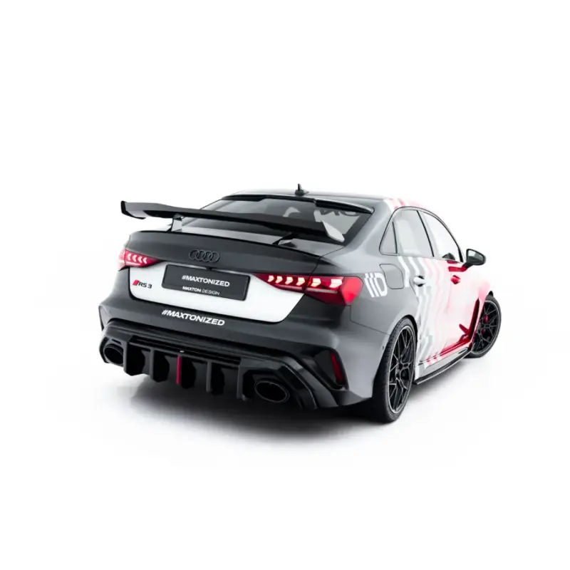 Prix Réduit DIFFUSEUR ARRIÈRE COMPLET AUDI RS3 8Y SPORTBACK 8Y FACELIFT (VERSION AVEC RÉFLECTEUR D'ORIGINE) - MAXTONDESIGN - FINITION NOIR BRILLANT