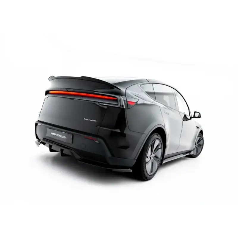 ARRIERE SPLITTER (AVEC UNE BARRE VERTICALE) TESLA MODEL Y PREMIUM MK1 FACELIFT - MAXTONDESIGN - FINITION NOIR BRILLANT Super Prix