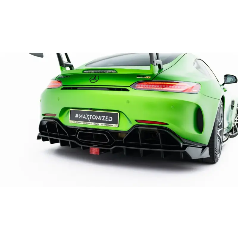 Retour Gratuit ARRIERE SPLITTER (AVEC UNE BARRE VERTICALE) + LEDMERCEDES-AMG GT R C190 FACELIFT - MAXTONDESIGN - FINITION NOIR BRILLANT