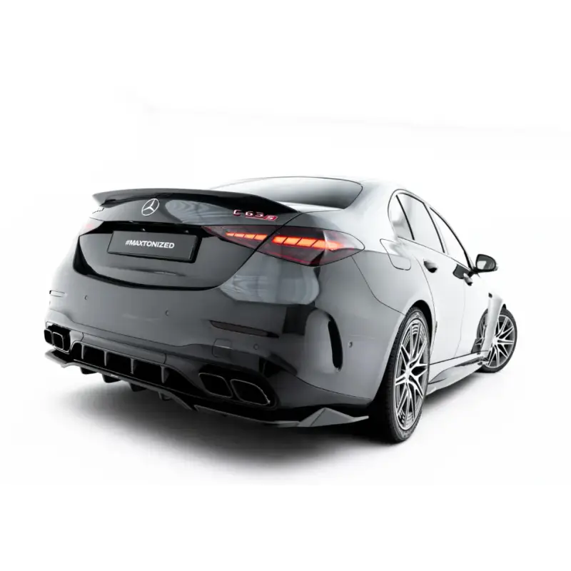ARRIERE SPLITTER (AVEC UNE BARRE VERTICALE) MERCEDES-AMG C63 SEDAN / ESTATE W206 / S206 - MAXTONDESIGN - FINITION NOIR BRILLANT Promotion Saisonnière
