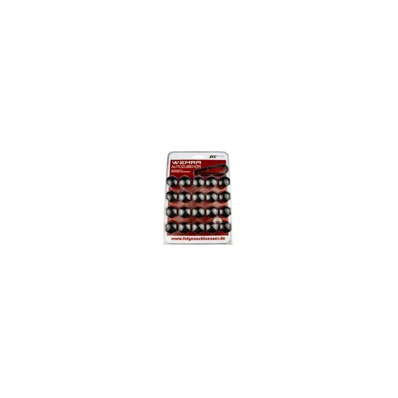 Produit De Marque SET DE 20 CACHES-BOULONS DE JANTES + PINCE - NOIR - 19MM