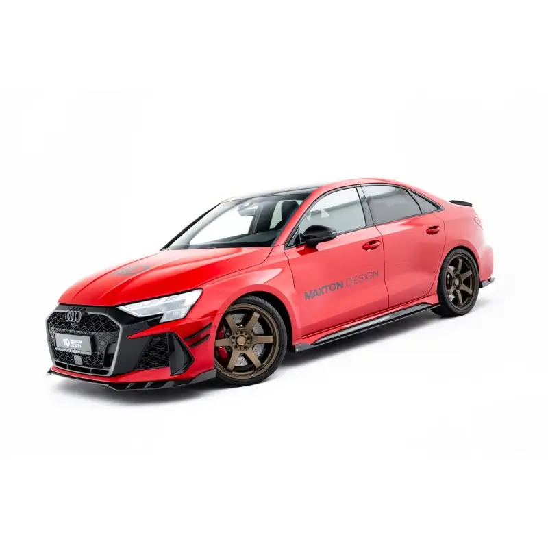 SET OF PREPREG CARBON SPLITTERS AUDI RS3 SEDAN 8Y FACELIFT - MAXTONDESIGN - CARBON VERITABLE Satisfait Ou Remboursé