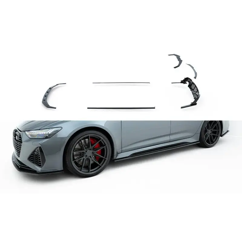 Authentique SET OF PREPREG CARBON FIBER SPLITTERS AUDI RS6 C8 - MAXTONDESIGN - CARBON VERITABLE