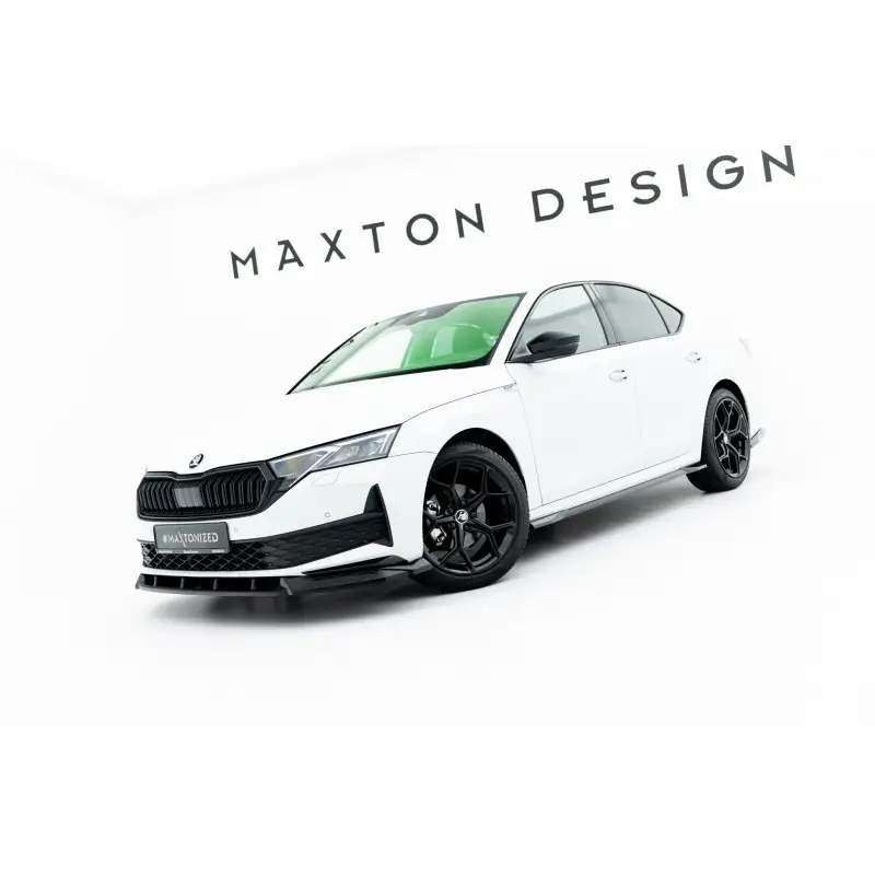 Usine Directe ENSEMBLE DIFFUSEUR - KIT DE LAMES SKODA OCTAVIA SPORTLINE LIFTBACK / COMBI MK4 FACELIFT - MAXTONDESIGN - FINITION NOIR BRILLANT