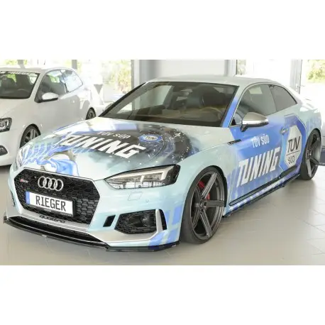 Authentique LAME DU PARE-CHOCS AVANT AUDI RS5 B9 (17-20) - RIEGER - NOIR BRILLANT- COUPE - SPORTBACK