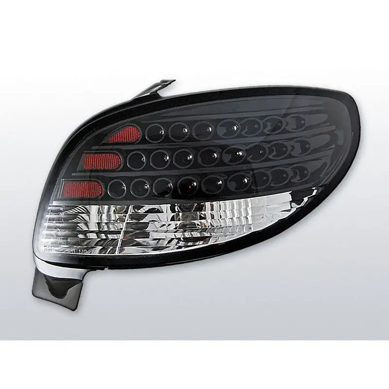 Retour Gratuit Feux Arrière Peugeot 206 3/5 ptes à Leds Noir/Clair
