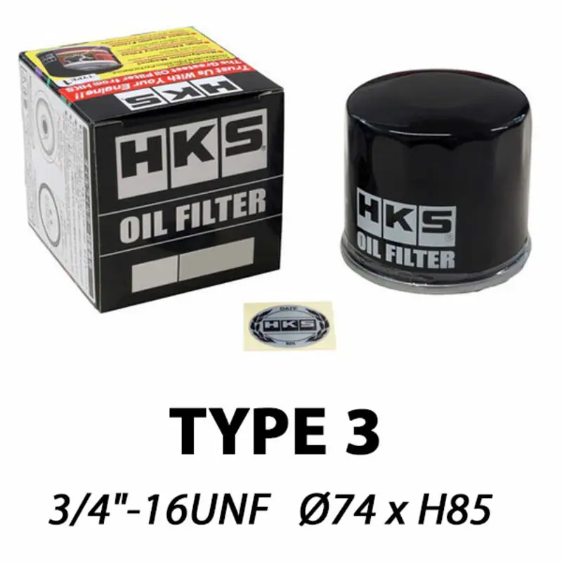 Filtre à Huile HKS Type 3 | 3/4"-16 UNF (Toyota 1JZ & 2JZ, Lexus...) Prix Cassé