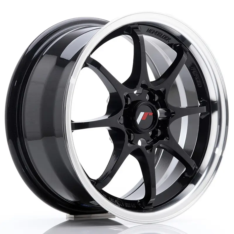 Japan Racing JR-5 15x7" 4x100 ET35, Noir / Brillant Authentique