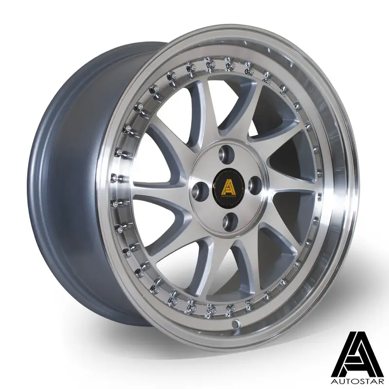 Acheter En Ligne Autostar Vader 17x8" 4x100 ET35, Gris Argenté / Poli
