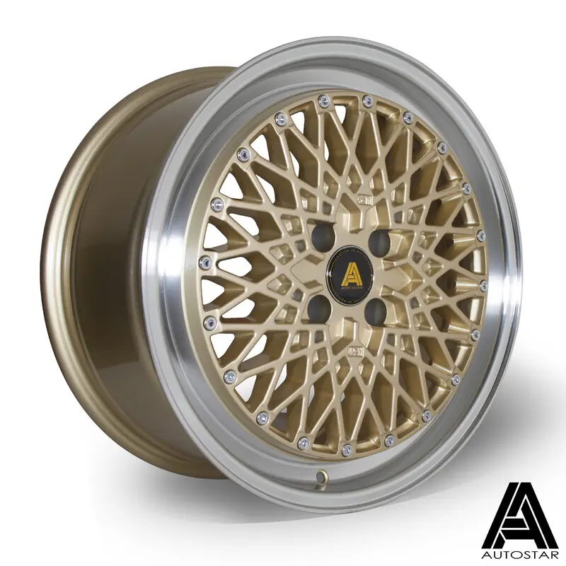 Autostar Minus 17x8" 5x100 ET30, Dorée, Rebord Poli Prix Choc