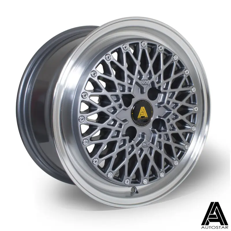 Autostar Minus 15x7.5" 4x100 ET25, Gunmetal, Rebord Poli Dernière Chance
