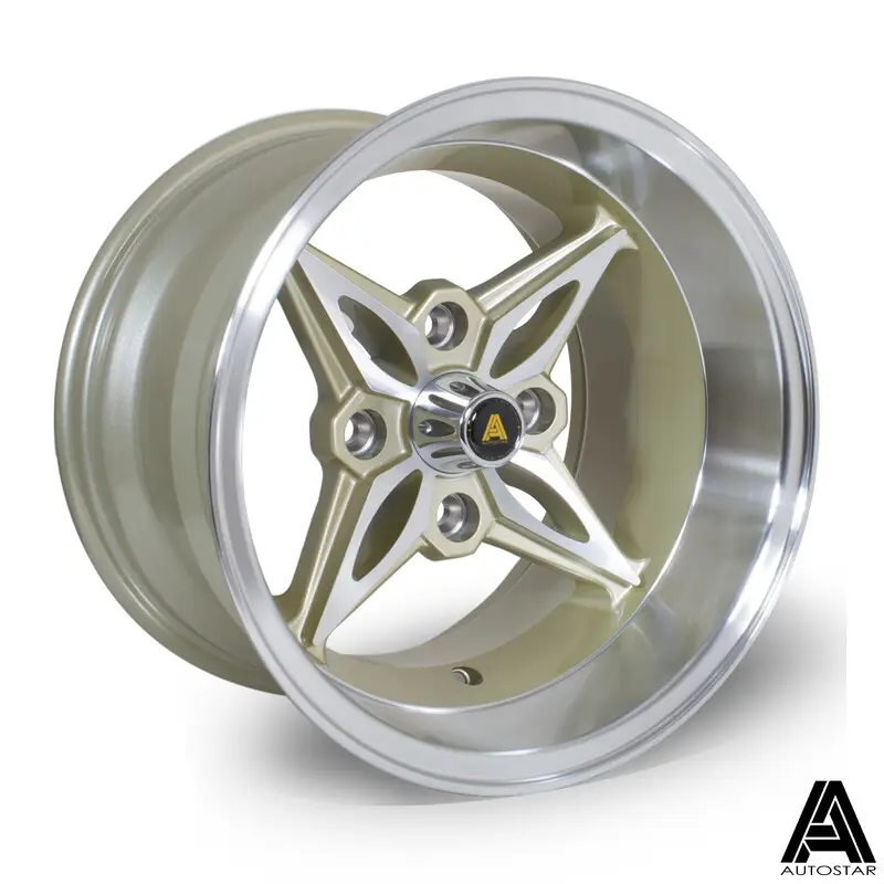 Autostar Kanji 14x9" 4x114.3 ET-13, Dorée, Rebord Poli Meilleure Vente